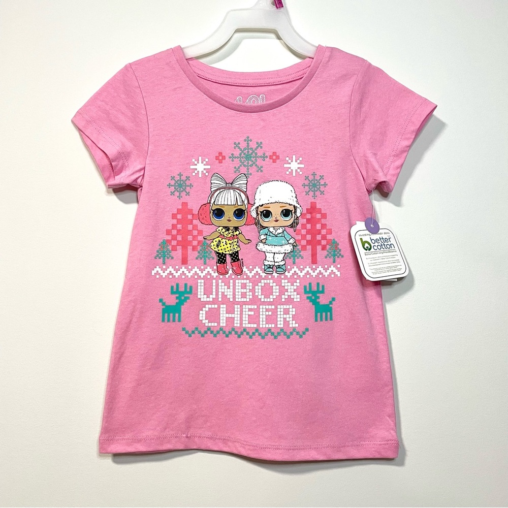🟣2/$20 NEW L.O.L. Surprise Unbox Cheer Christmas Short Sleeve T-Shirt (size XS)